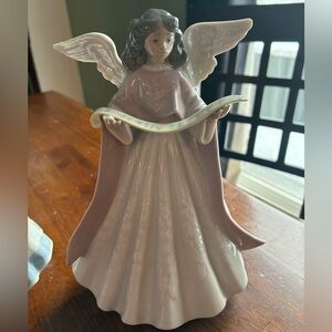 Lladro Pink and White Angel Figurine
